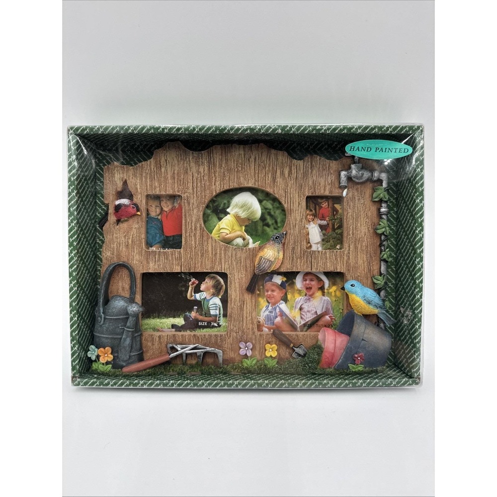 Vintage Garden Themed 3D 5 Photo Picture Frame Gardening Birds Flowers Watering